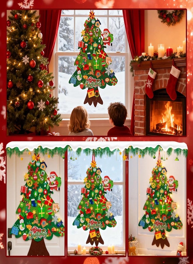 Kicpot Kids Felt Christmas Tree with 50 Ornaments 3.3ft DIY Felt Christmas Tree for Toddlers Wall Hanging Xmas Decoration Montessori Gifts for Kids Room Door Classroom - Image 5